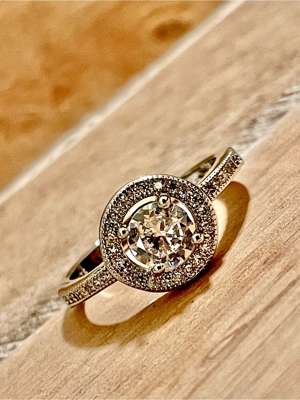Sparkling Classic Halo Engagement Ring in 935 Silver with Clear Center Stone - Picture 7 of 7
